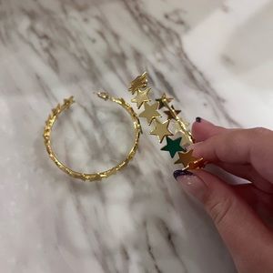 worn once star hoop earrings